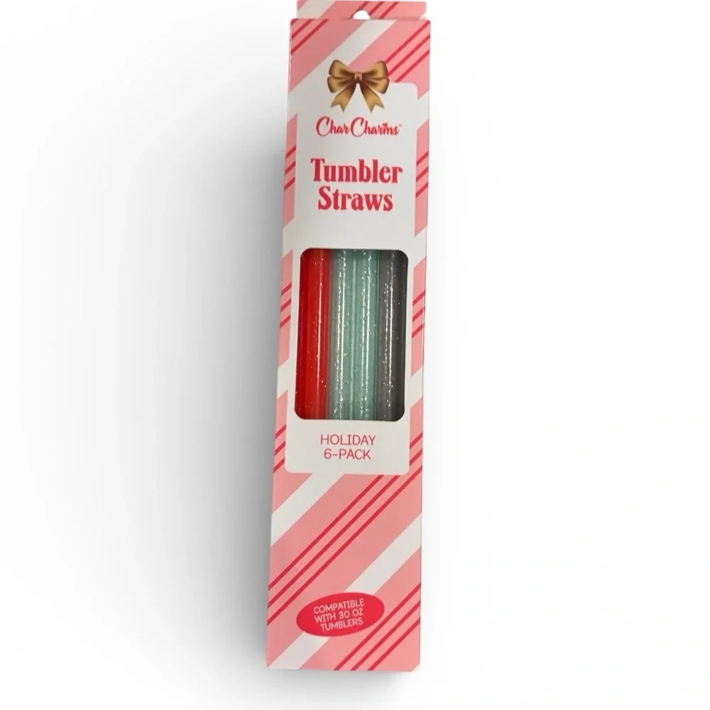 Holiday Tumbler Straws 6-Pack - Red and Green